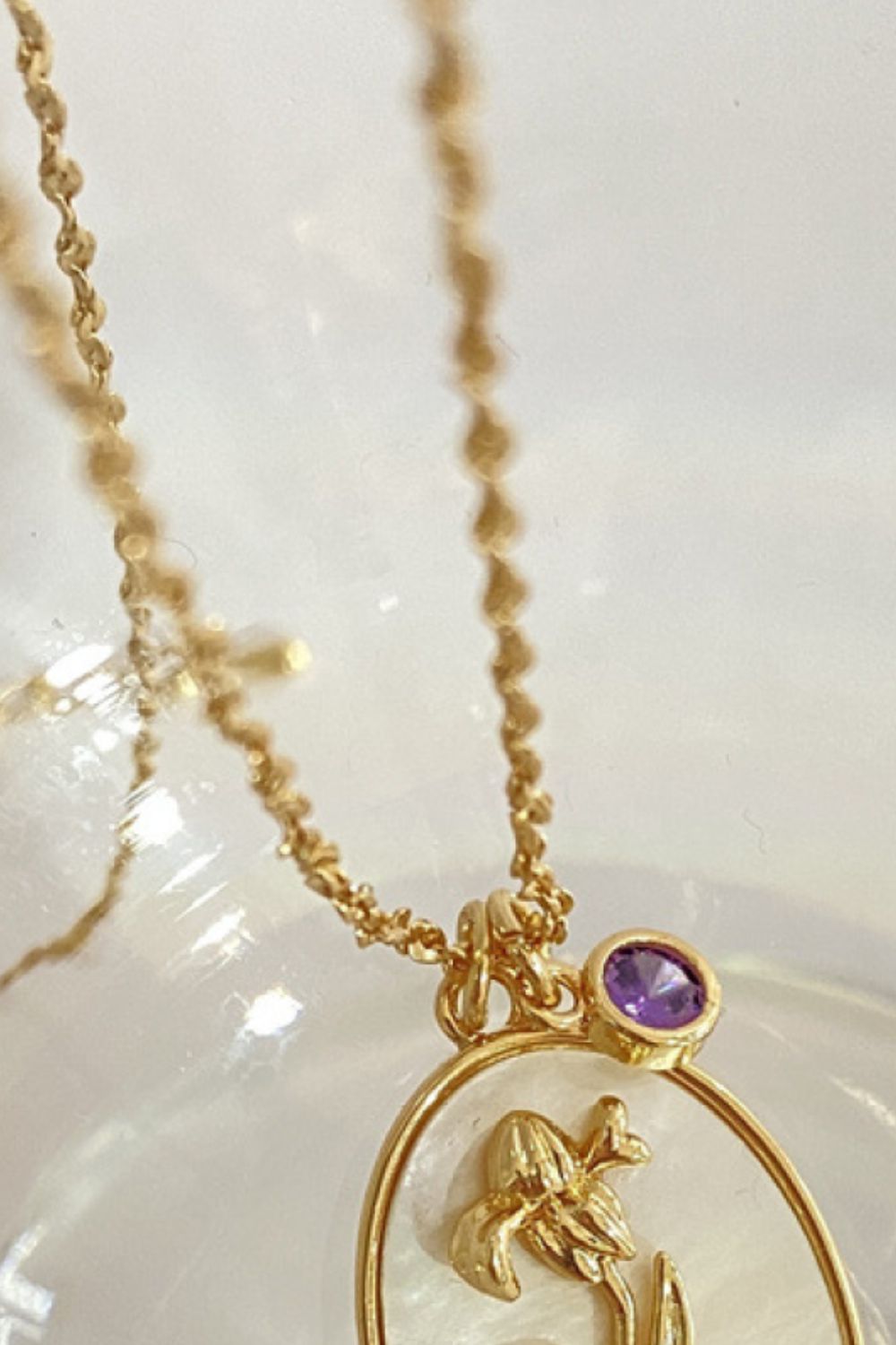 Trendsi Cupid Beauty Supplies Women Necklace XFlower Shell Pendant Copper Necklace