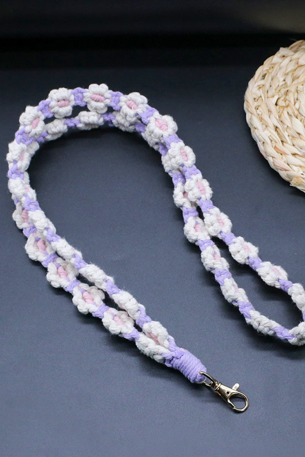 Trendsi Cupid Beauty Supplies Lavender / One Size Keychains Flower Macrame Phone Lanyard