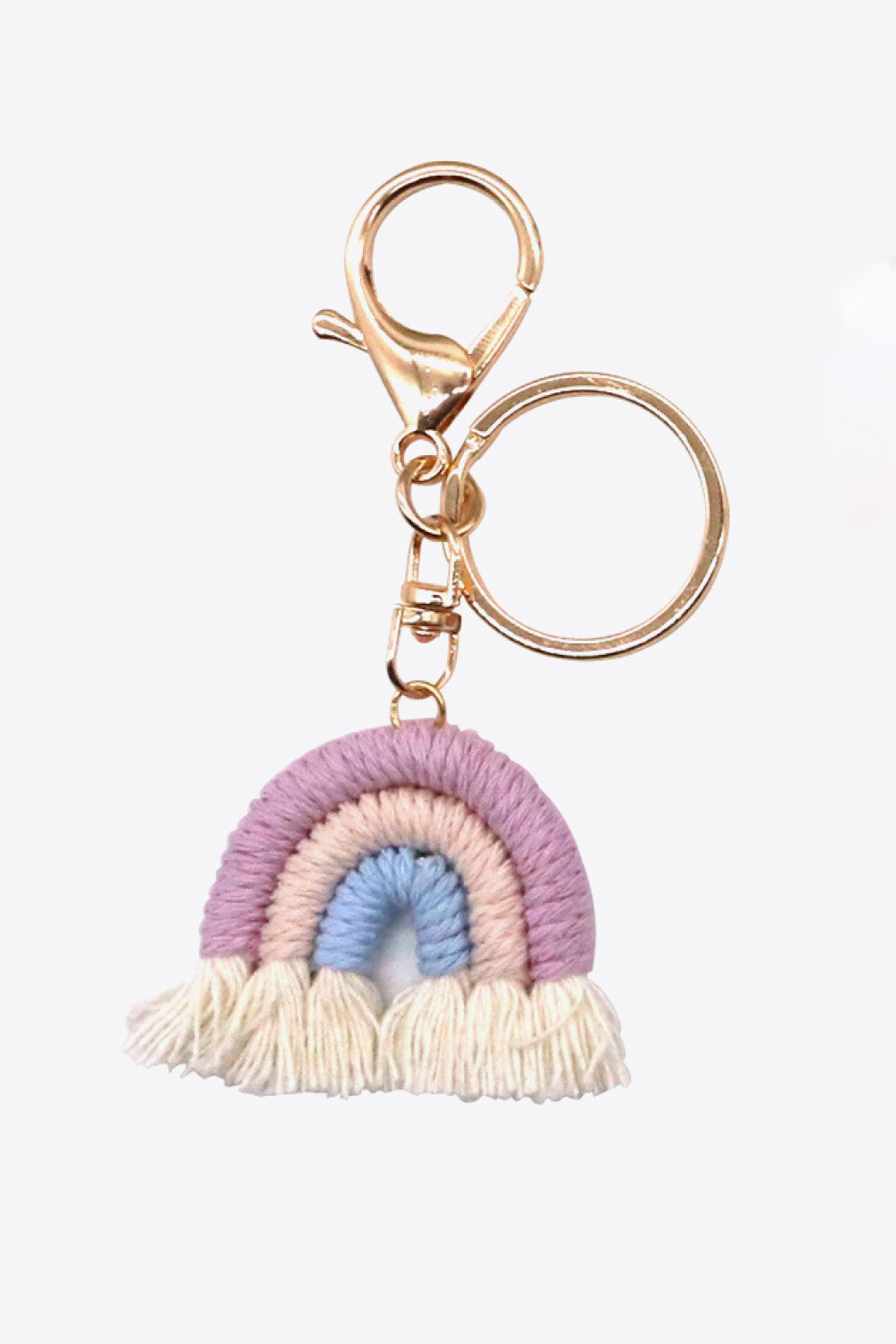 Trendsi Cupid Beauty Supplies Lilac/Eggshell/Blue / One Size Keychains Assorted 4-Pack Rainbow Fringe Keychain