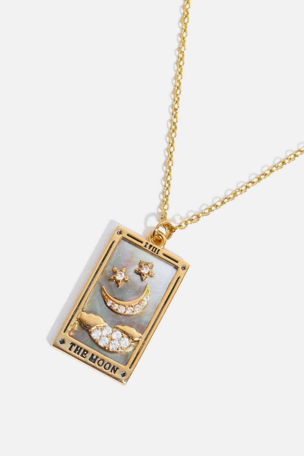 Trendsi Cupid Beauty Supplies Women Necklace Tarot Card Pendant Stainless Steel Necklace