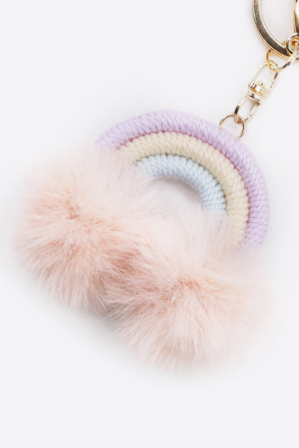 Trendsi Cupid Beauty Supplies Keychains Assorted 4-Pack Rainbow Pom Pom Keychain