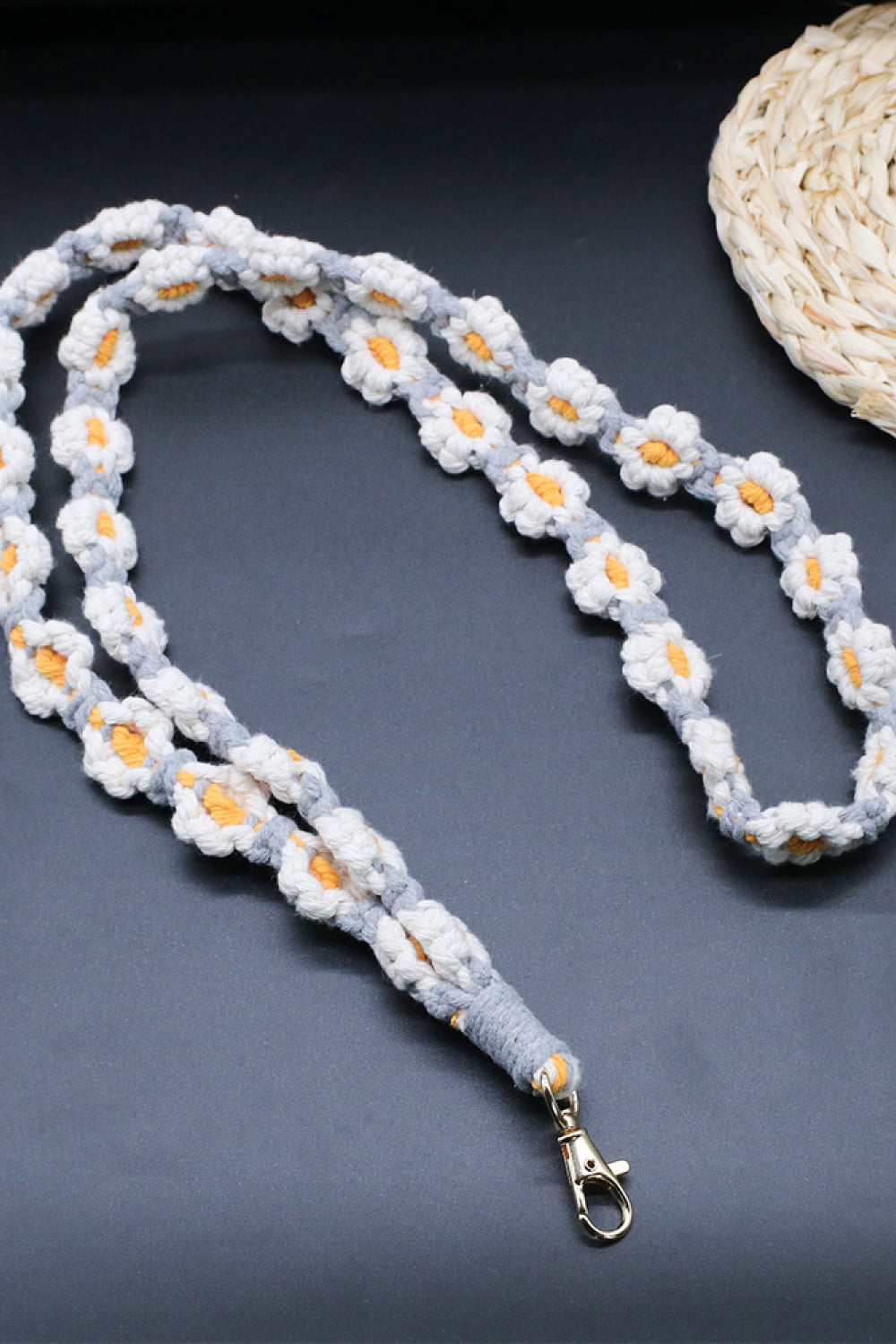 Trendsi Cupid Beauty Supplies White/Light Gray / One Size Keychains Flower Macrame Phone Lanyard