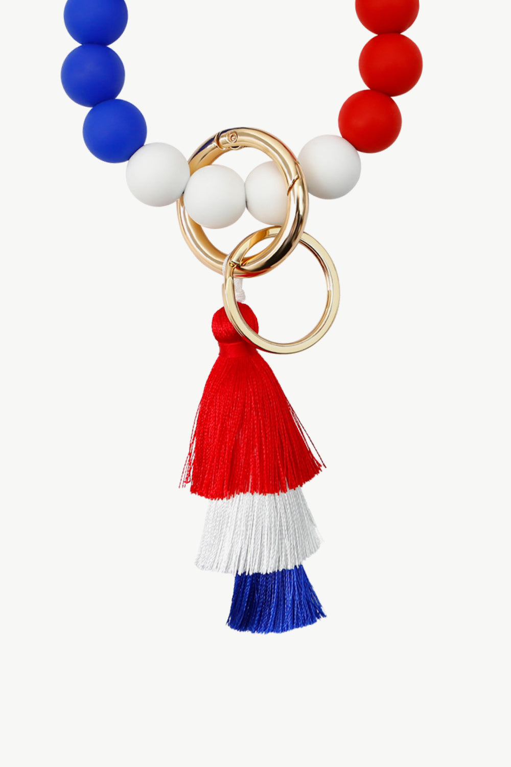 Trendsi Cupid Beauty Supplies Keychains Contrast Tassel Bead Wristlet Key Chain