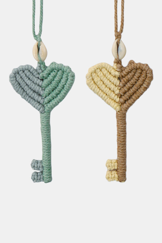 Trendsi Cupid Beauty Supplies Keychains Cotton Cord Key Shape Pendant Necklace