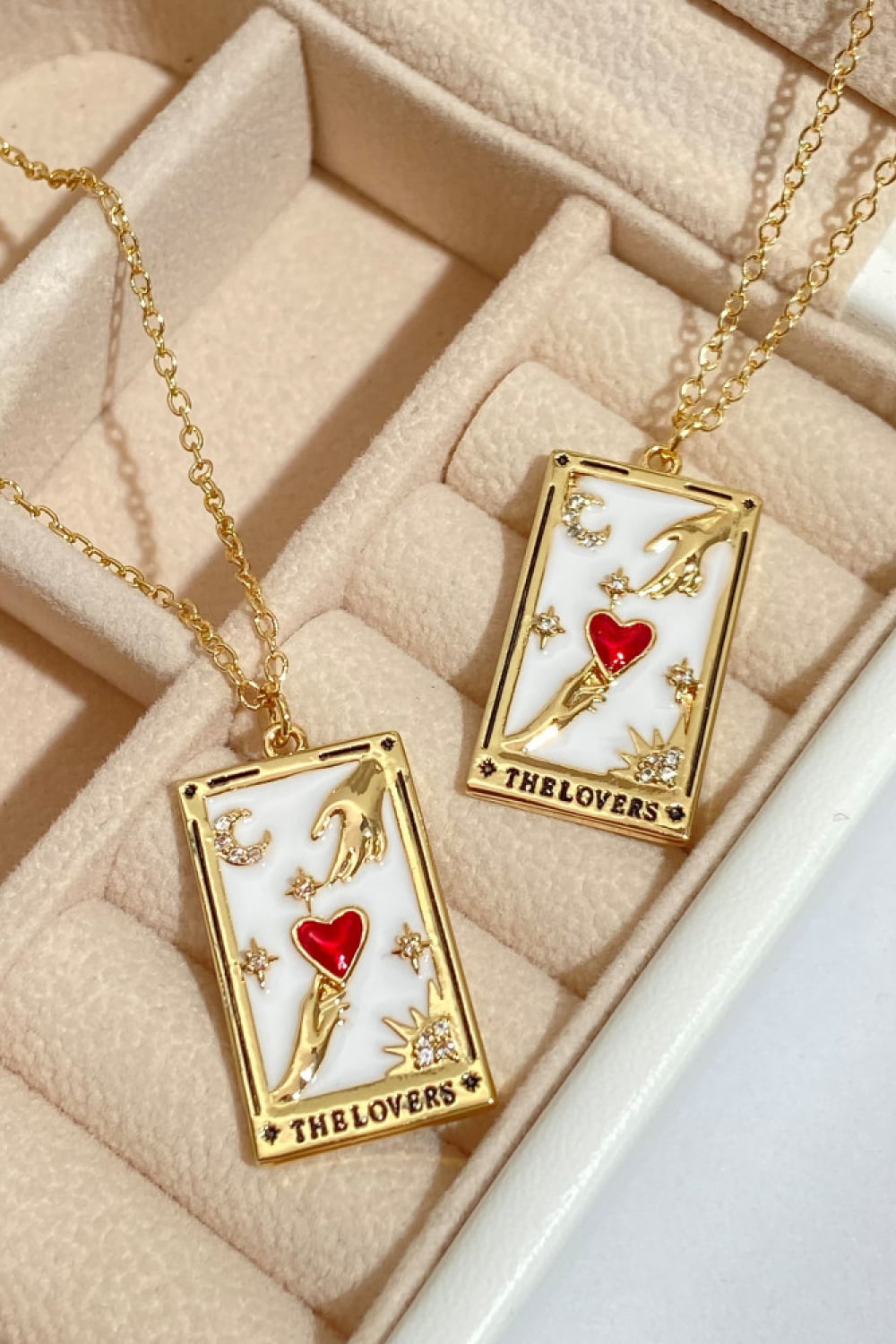Trendsi Cupid Beauty Supplies Women Necklace Tarot Card Pendant Stainless Steel Necklace