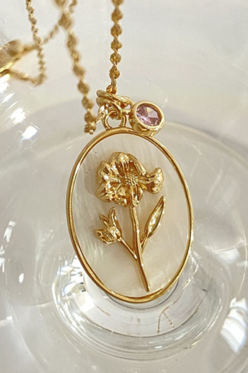 Trendsi Cupid Beauty Supplies Women Necklace XFlower Shell Pendant Copper Necklace