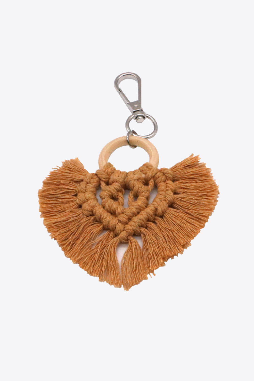 Trendsi Cupid Beauty Supplies Caramel / One Size Keychains Assorted 4-Pack Heart-Shaped Macrame Fringe Keychain