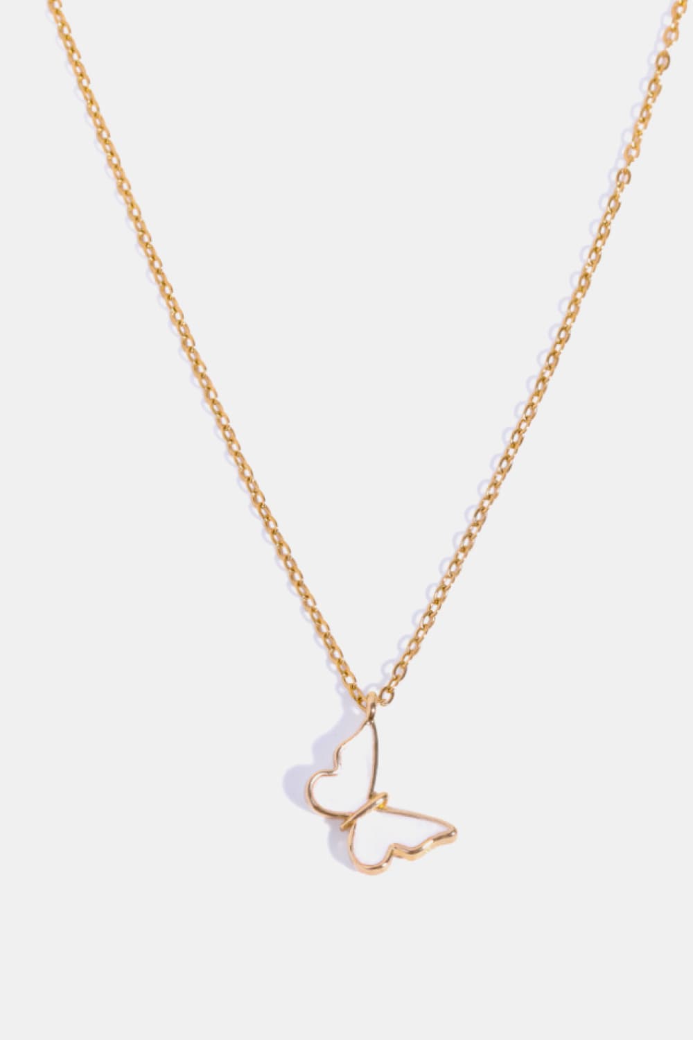 Trendsi Cupid Beauty Supplies White / One Size Women Necklace Butterfly Pendant Copper 14K Gold-Plated Necklace