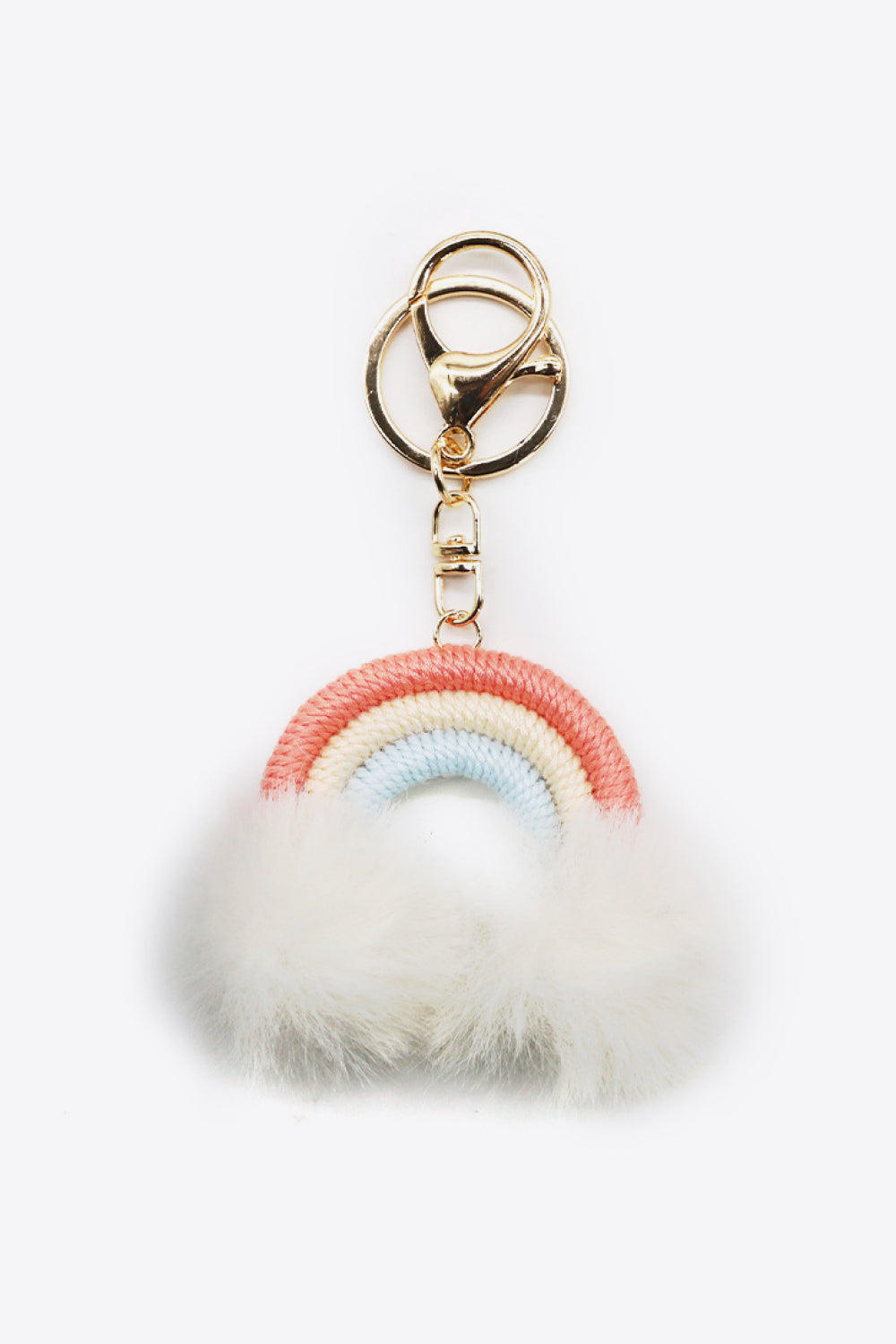 Trendsi Cupid Beauty Supplies White / One Size Keychains Assorted 4-Pack Rainbow Pom Pom Keychain