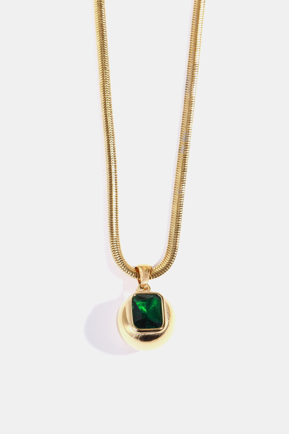 Trendsi Cupid Beauty Supplies Green / One Size Women Necklace Zircon 18K Gold-Plated Geometrical Shape Pendant Necklace