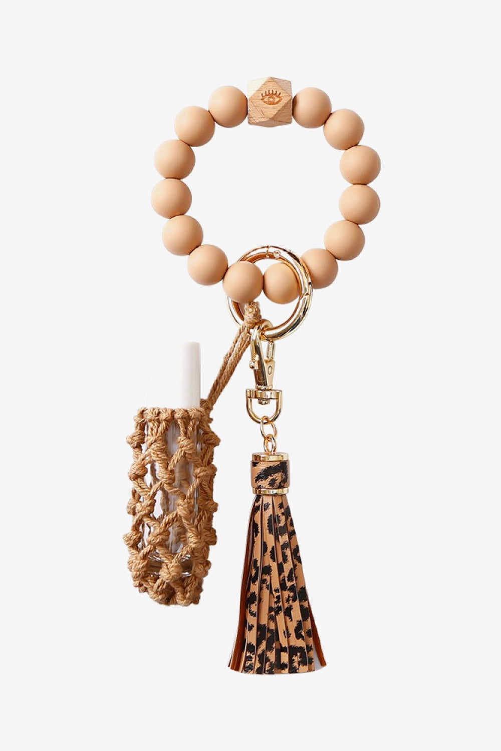 Trendsi Cupid Beauty Supplies Leopard / One Size Keychains Evil Eye Beaded Keychain with Tassel