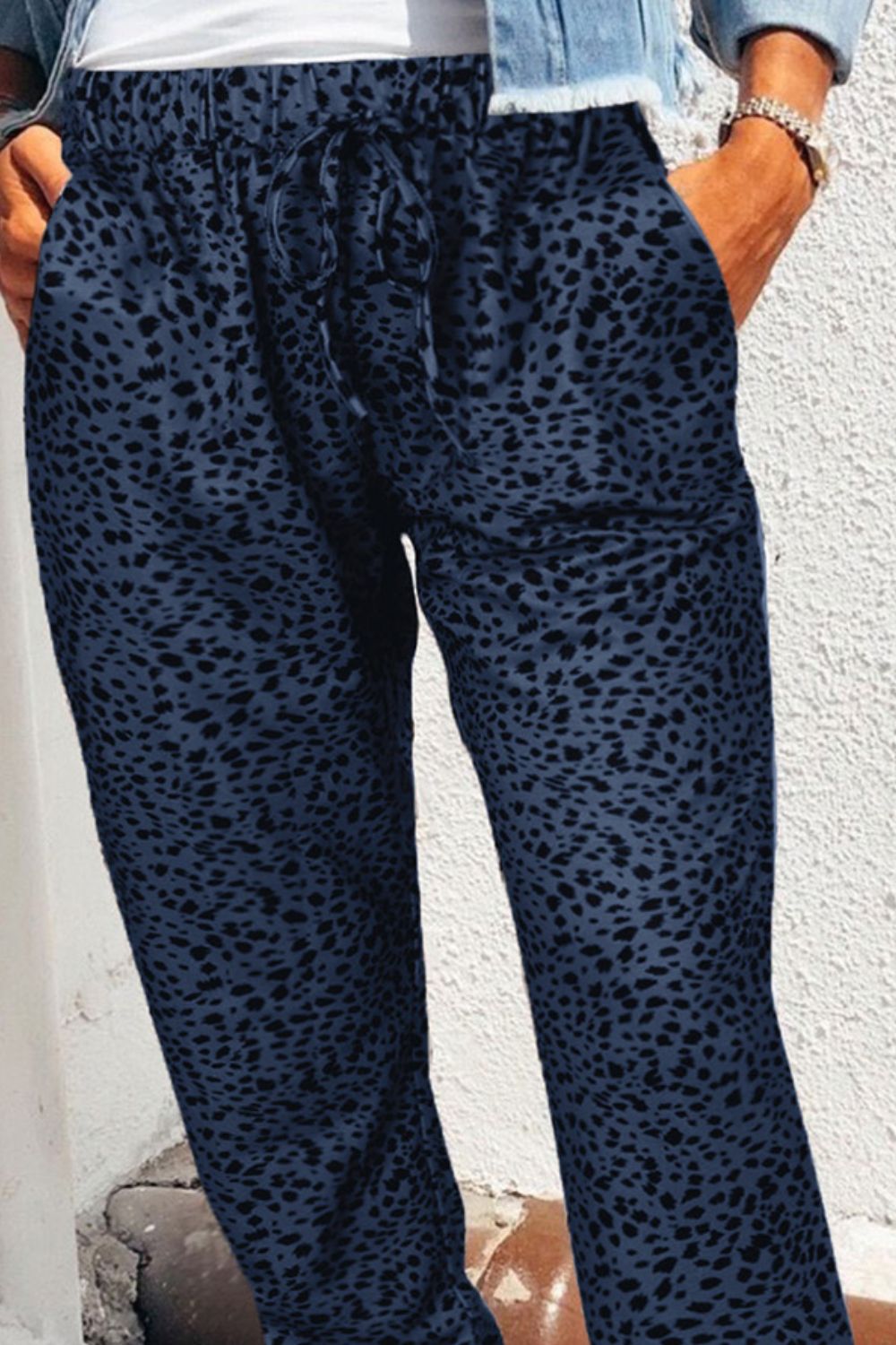Trendsi Cupid Beauty Supplies Women Pants Leopard Pocketed Long Pants