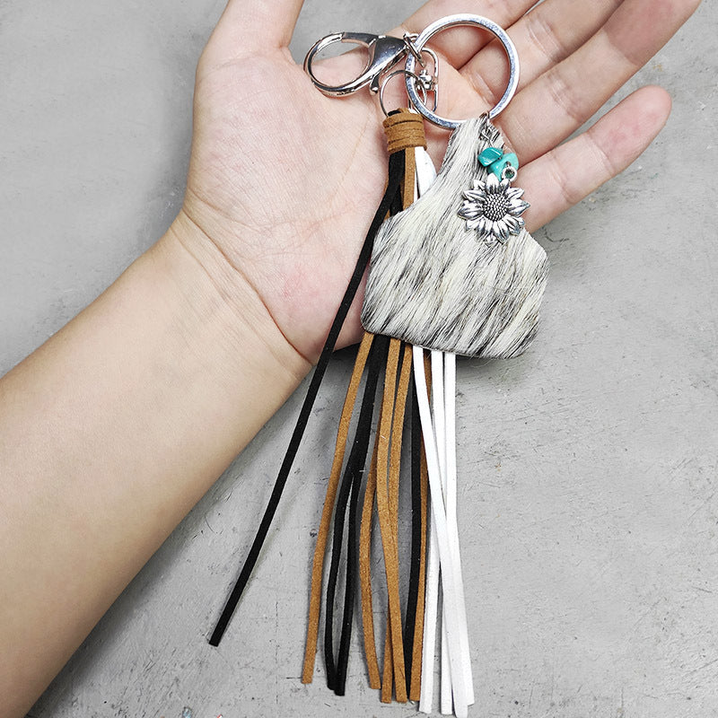 Trendsi Cupid Beauty Supplies Style H / One Size Keychains Turquoise Fringe Detail Key Chain