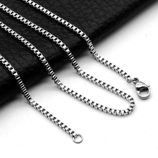 Cupid Beauty Supplies Cupid Beauty Supplies 1.5mm / 40cm or 16inches 0 Refined Elegance: Stainless Steel Box Chain Necklaces for Discerning DIY Jewelry Aficionados