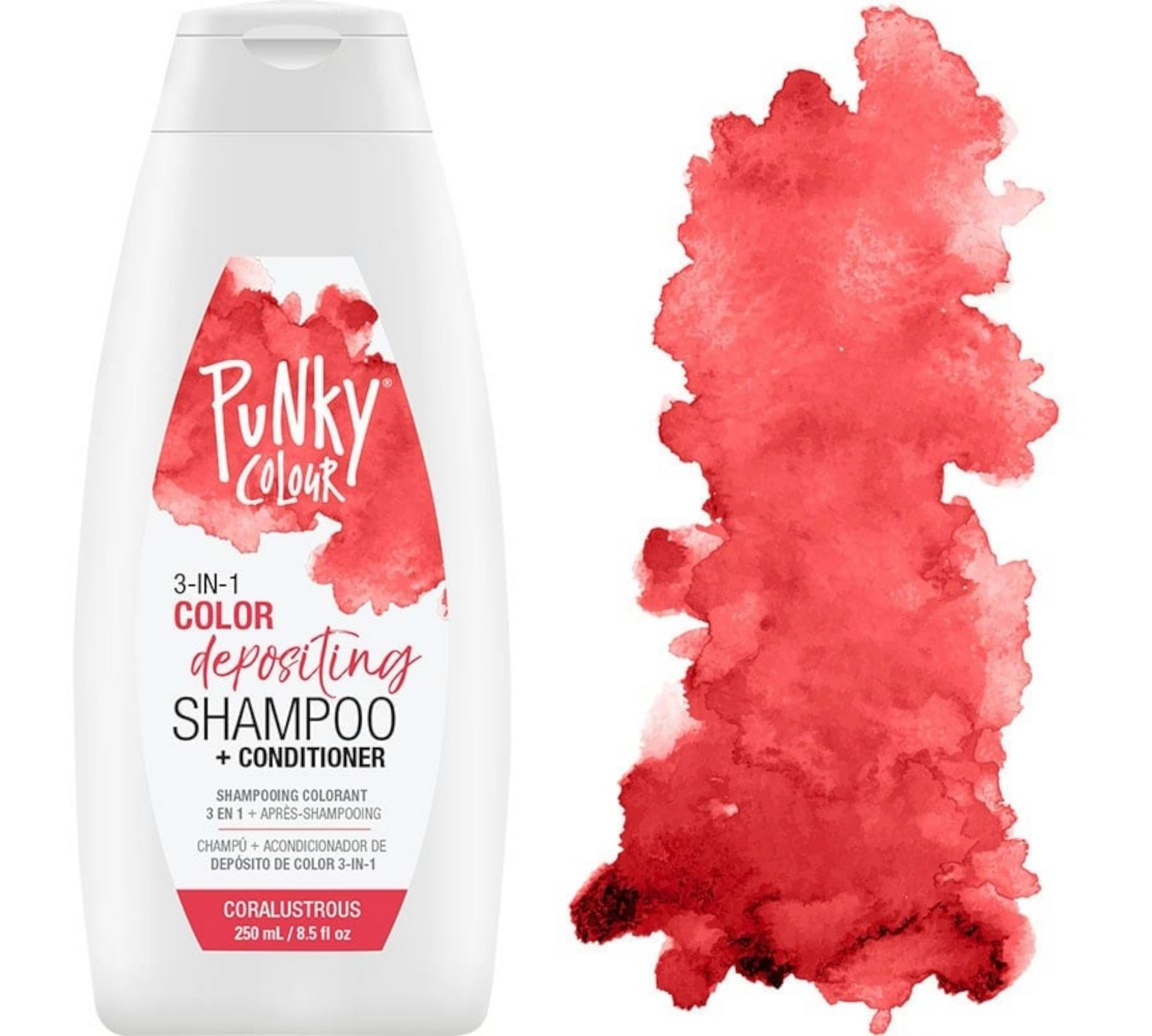 Punky Color Cupid Beauty Supplies Coralustrous / 8.5 Fl.Oz Temporary Color Shampoos 3-In-1 Color Depositing Shampoo + Conditioner