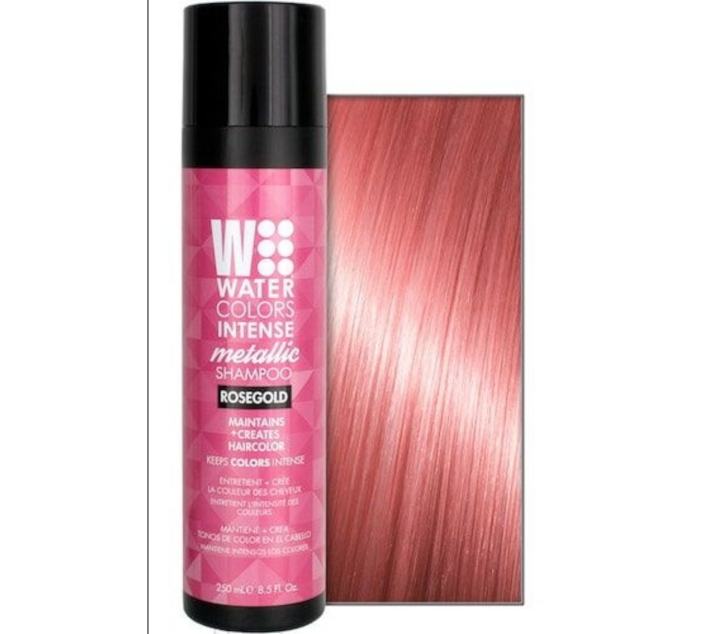 Watercolors Hair Cupid Beauty Supplies 8.5 Fl.Oz / Rose Gold Temporary Color Shampoos Watercolors Intense Metallic Shampoo