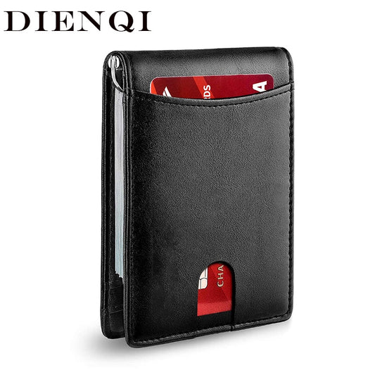 DIENQI Cupid Beauty Supplies Men Wallets Rfid Genuine Slim Leather Wallet