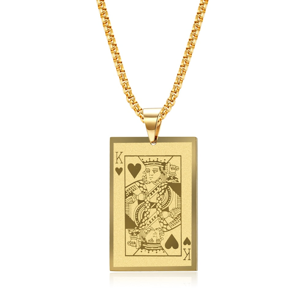Cupid Beauty Supplies Cupid Beauty Supplies Gold King Men Necklace Card Necklace For Men