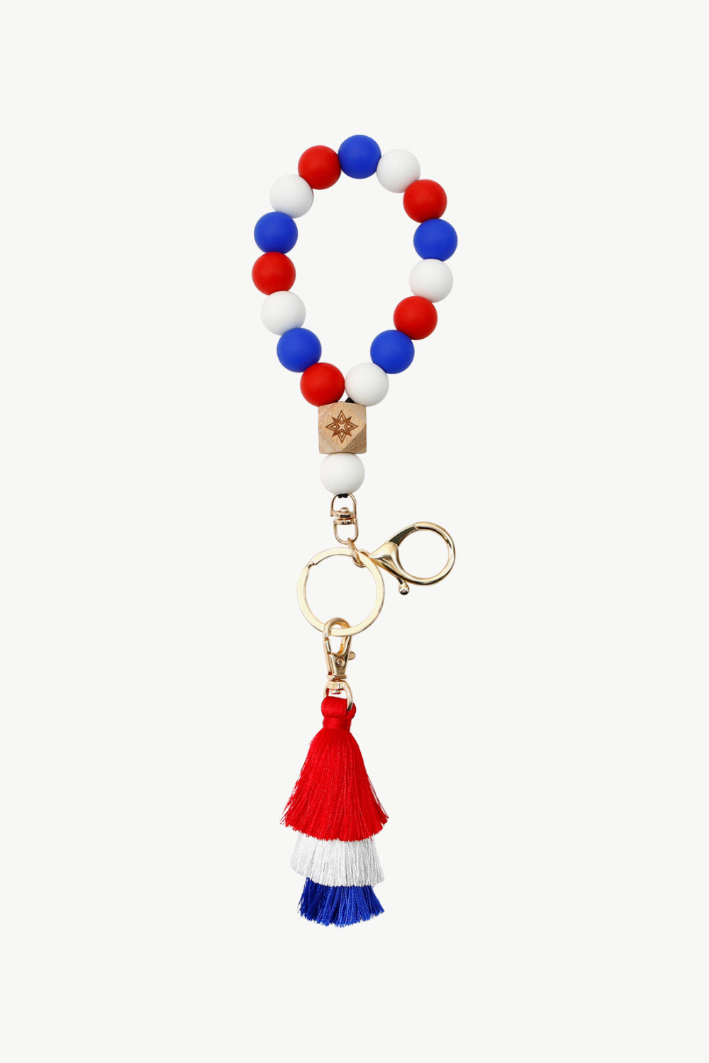 Trendsi Cupid Beauty Supplies Multicolor / One Size Keychains Contrast Tassel Silicone Bead Wristlet Key Chain