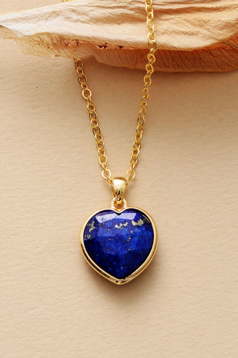 Trendsi Cupid Beauty Supplies Royal Blue / One Size Women Necklace Natural Stone Heart Pendant Necklace