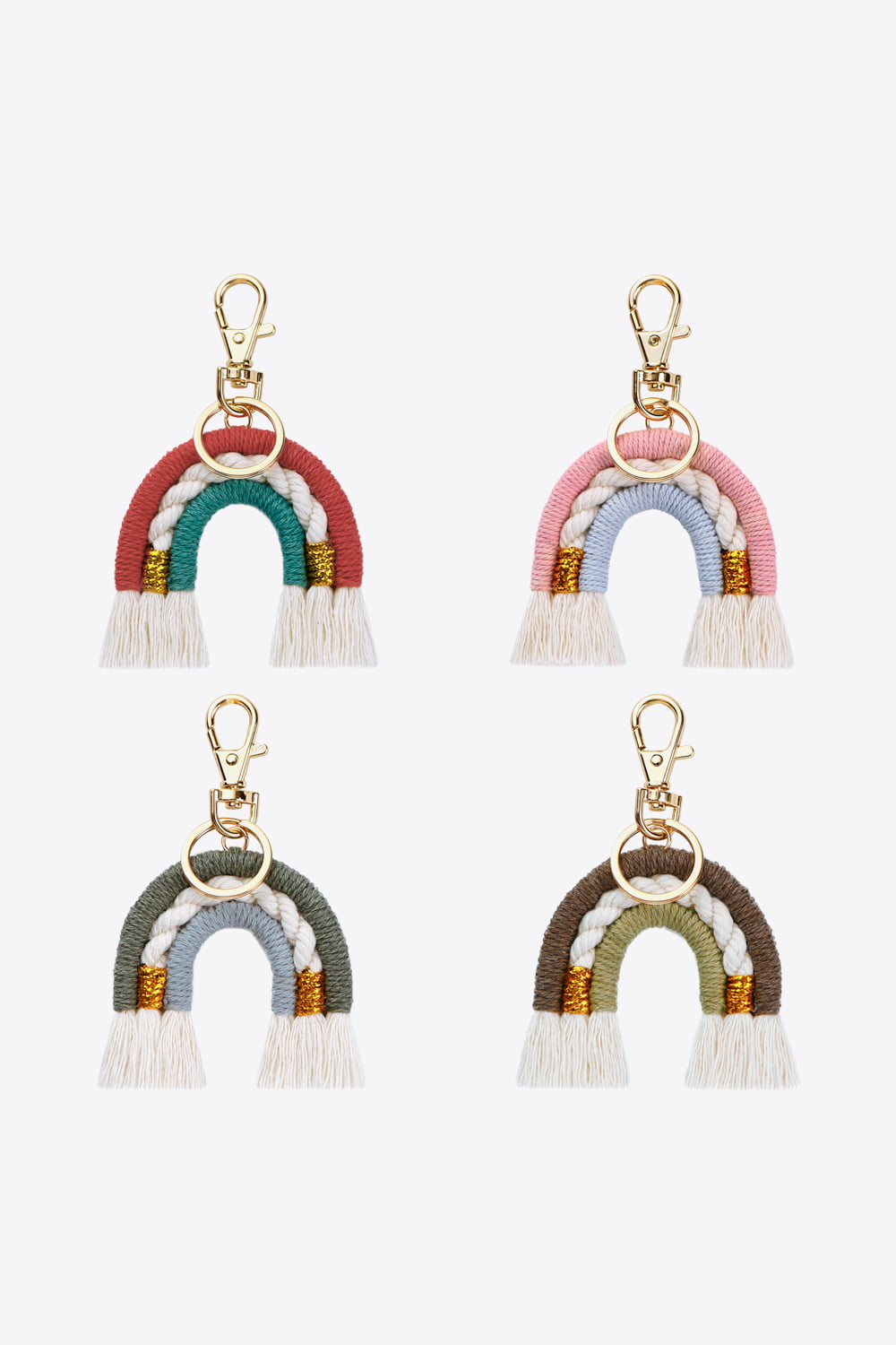 Trendsi Cupid Beauty Supplies Multicolor / One Size Keychains 4-Pack Rainbow Tassel Key Chain, Color Varies