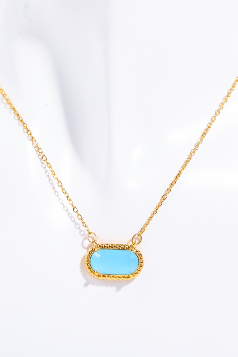 Trendsi Cupid Beauty Supplies Sky Blue / One Size Women Necklace Copper 14K Gold Pleated Pendant Necklace