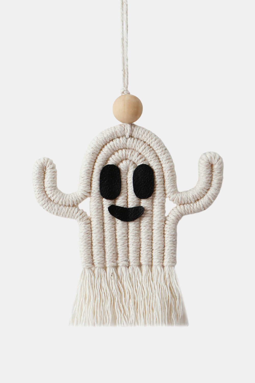 Trendsi Cupid Beauty Supplies Keychains Wood Bead Fringe Ghost Shape Macrame Key Chain