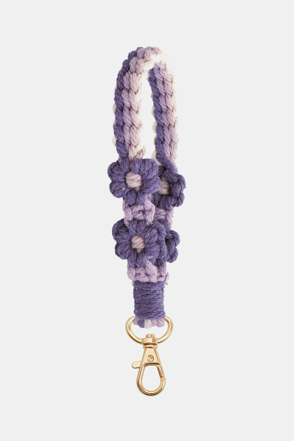 Trendsi Cupid Beauty Supplies Dusty Purple / One Size Keychains Flower Shape Wristlet Zinc Alloy Closure Macrame Key Chain