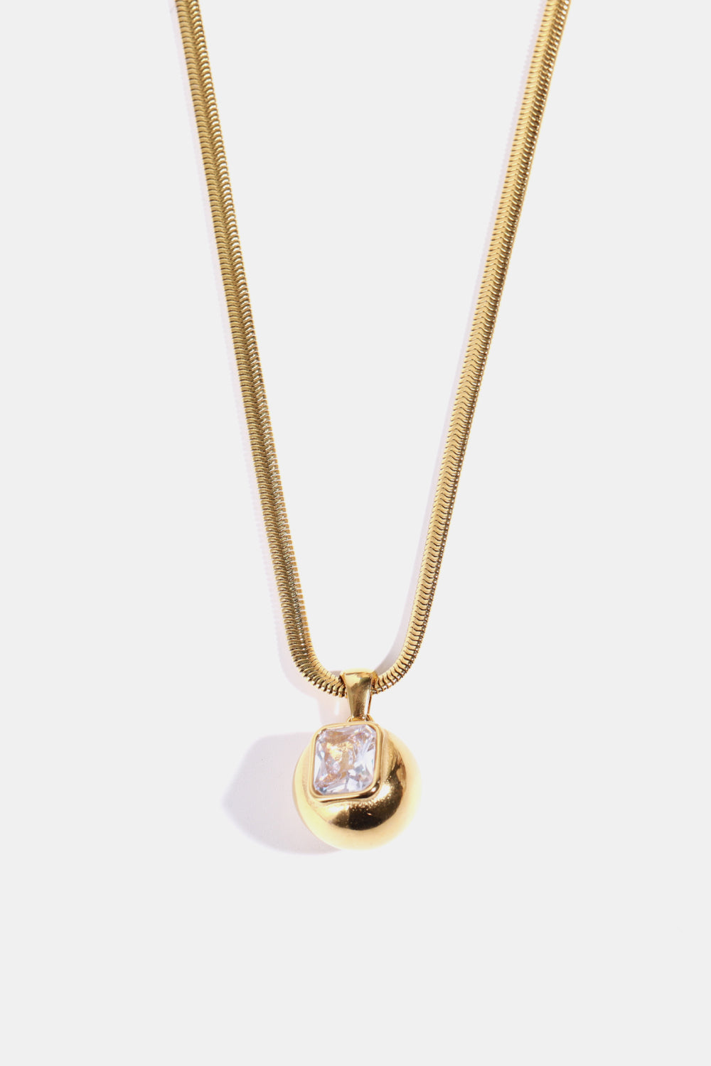 Trendsi Cupid Beauty Supplies Transparent / One Size Women Necklace Zircon 18K Gold-Plated Geometrical Shape Pendant Necklace