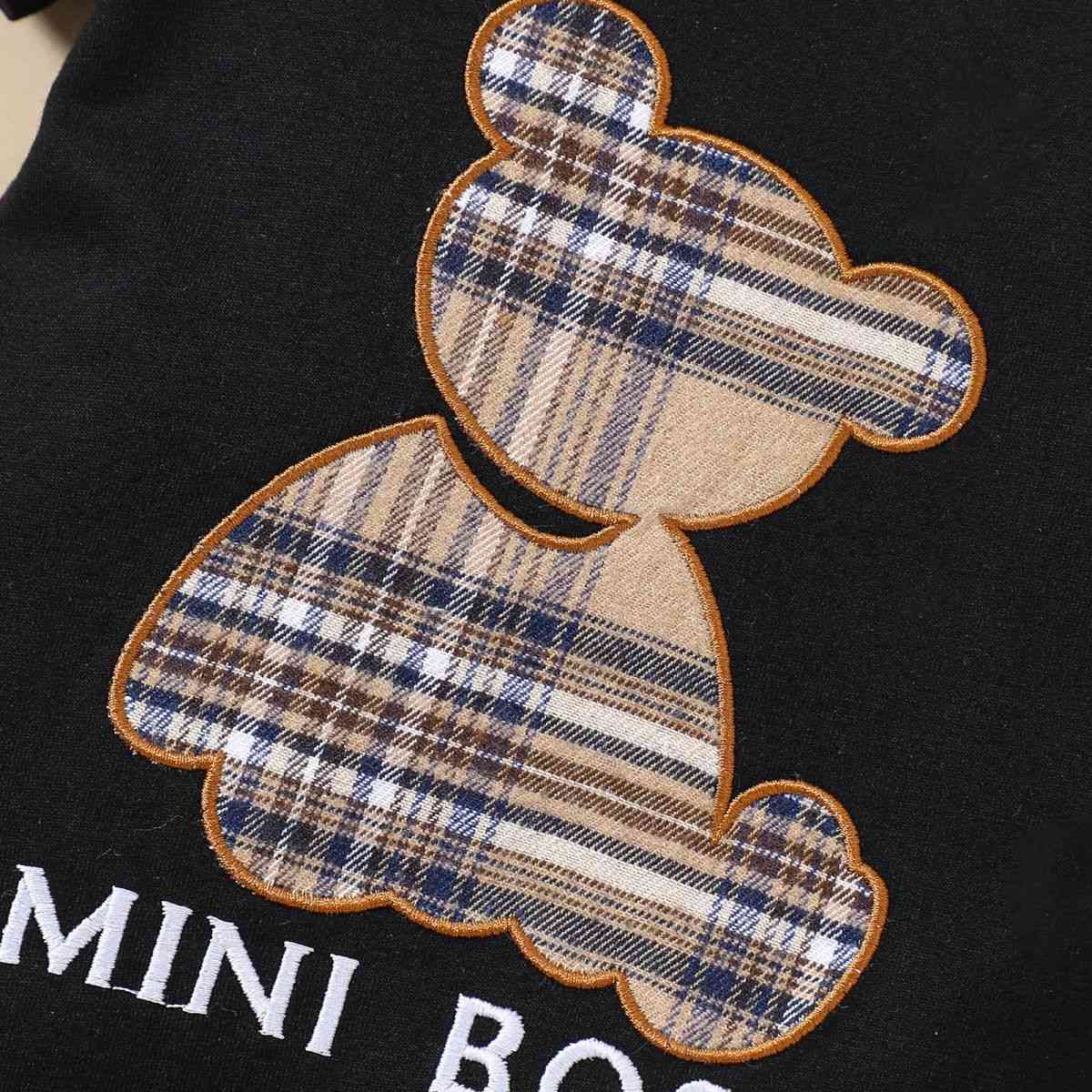 Mini Boss Bear Romper: Cute Short Sleeve Baby Fashion