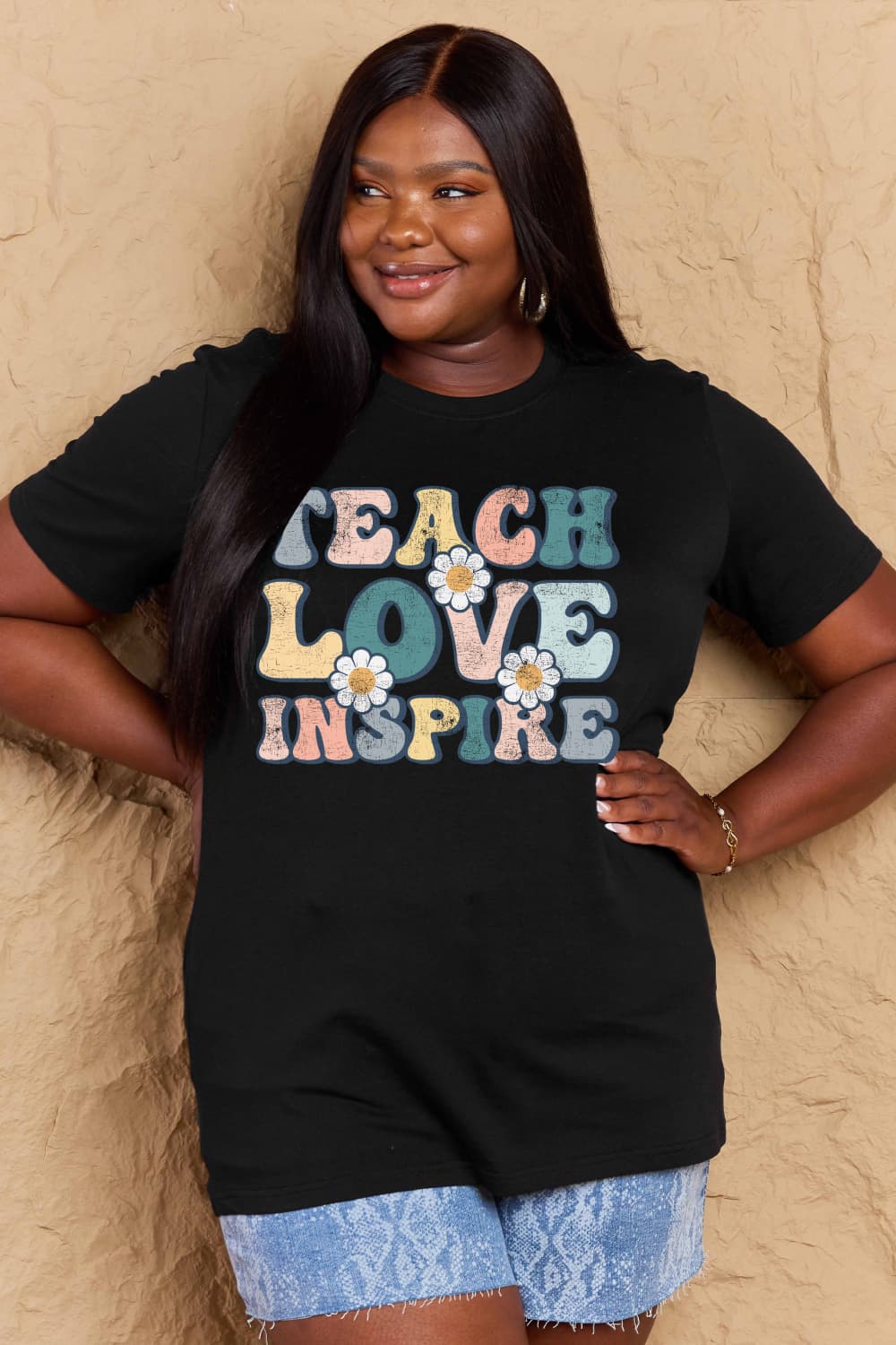 Inspire Love with Full-Size Graphic Cotton T-Shirt