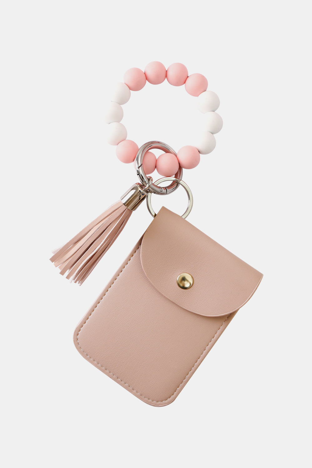 Trendsi Cupid Beauty Supplies Dusty Pink / One Size Keychains Bead Wristlet Key Chain with Wallet