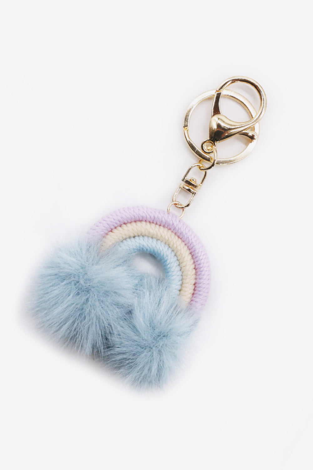Trendsi Cupid Beauty Supplies Keychains Assorted 4-Pack Rainbow Pom Pom Keychain