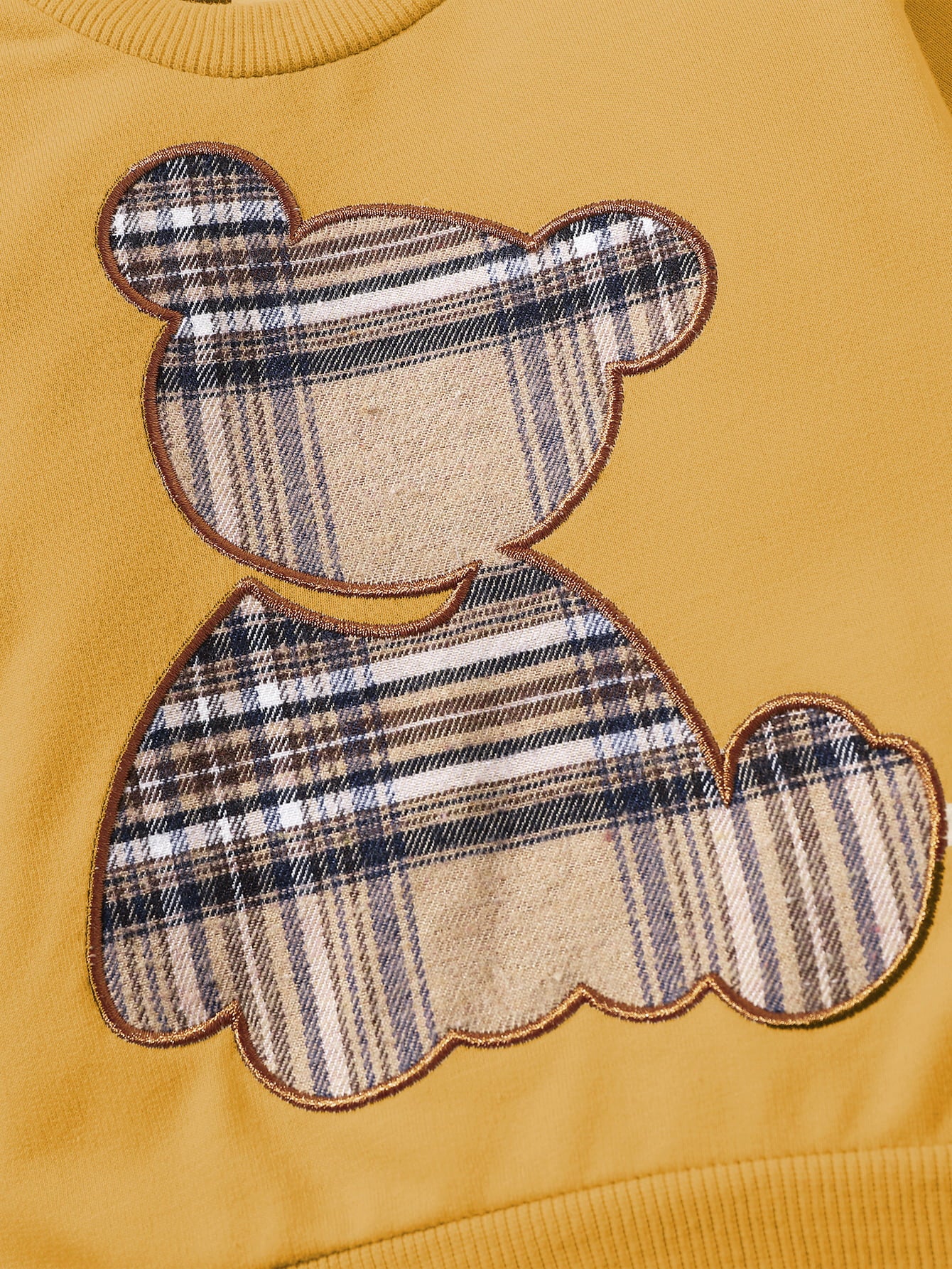 Plaid Bear Graphic Tee and Plaid Print Pants Kit
