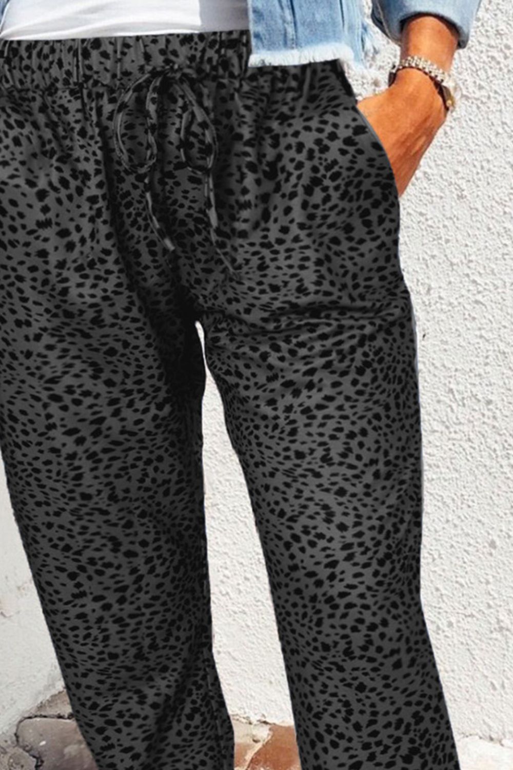 Trendsi Cupid Beauty Supplies Women Pants Double Take Leopard Print Joggers with Pockets