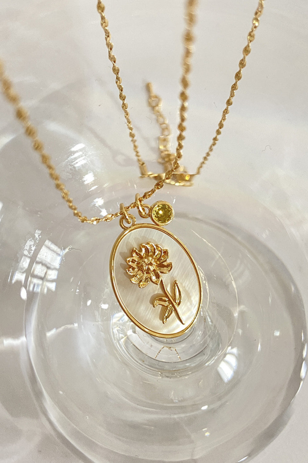Trendsi Cupid Beauty Supplies November-Chrysanthemum / One Size Women Necklace XFlower Shell Pendant Copper Necklace