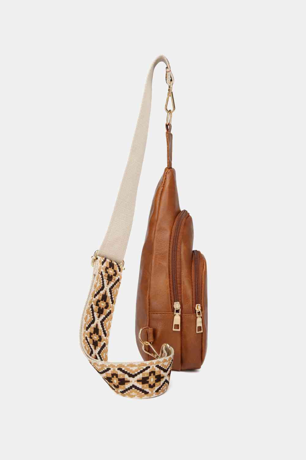 Large PU Leather Sling Bag - Stylish & Sturdy | Unique Solid Pattern