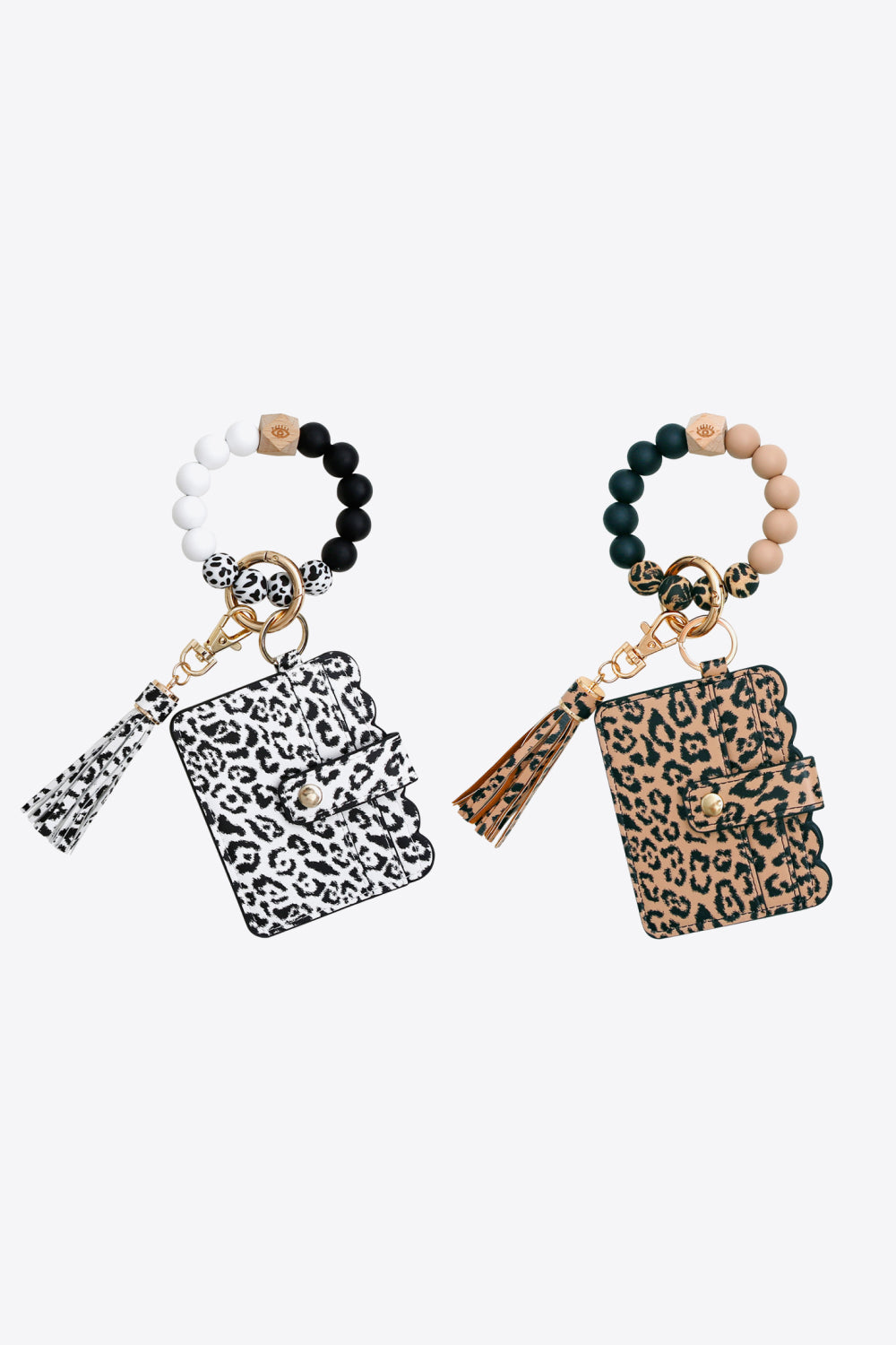 Trendsi Cupid Beauty Supplies Camel/White / One Size Keychains Random 2-Pack Leopard Mini Purse Tassel Wristlet Key Chain