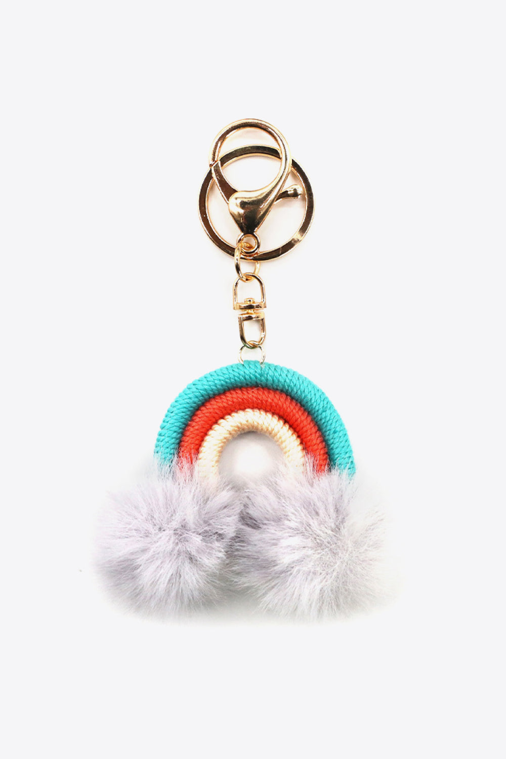 Trendsi Cupid Beauty Supplies Light Gray / One Size Keychains Assorted 4-Pack Rainbow Pom Pom Keychain