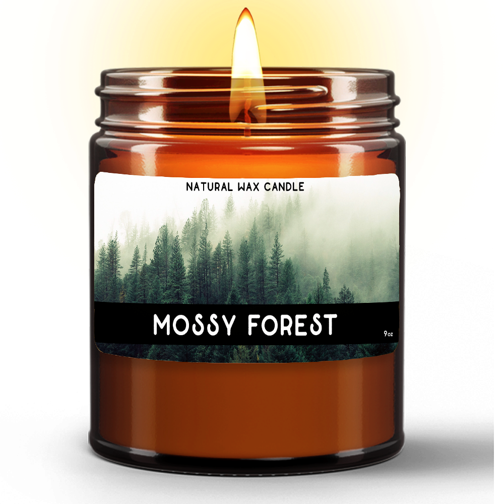Candlefy Cupid Beauty Supplies candle Natural Wax Candle in Amber Jar, Mossy Forest Scent(9oz)