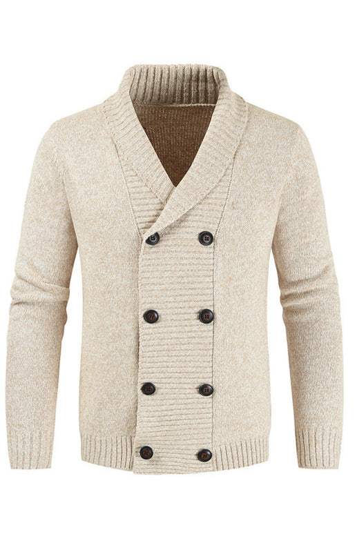 Men's New Sweater Fashion Casual Double Breasted Cardigan