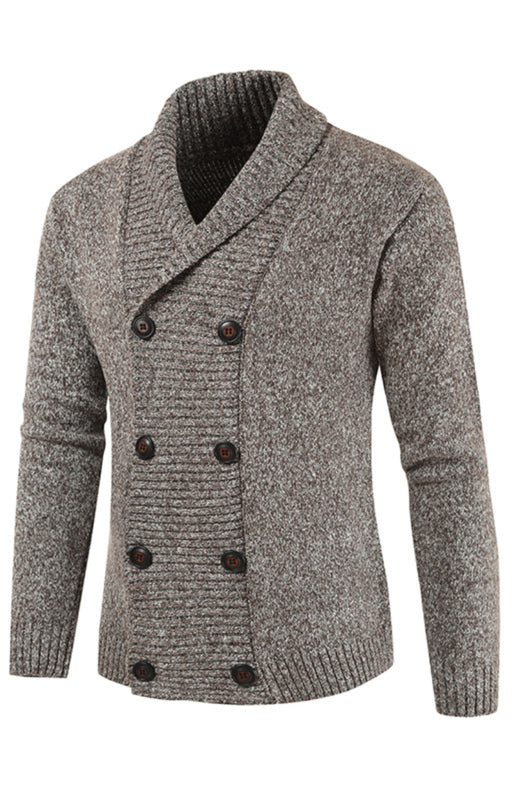 Men's New Sweater Fashion Casual Double Breasted Cardigan