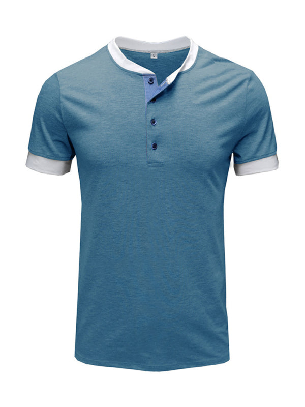 Men's Color Trim Classic Short Sleeve Henley