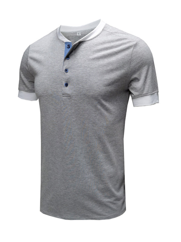 Men's Color Trim Classic Short Sleeve Henley