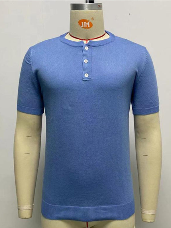 Men's Solid Color Go-To-Short Sleeve Performance Henley